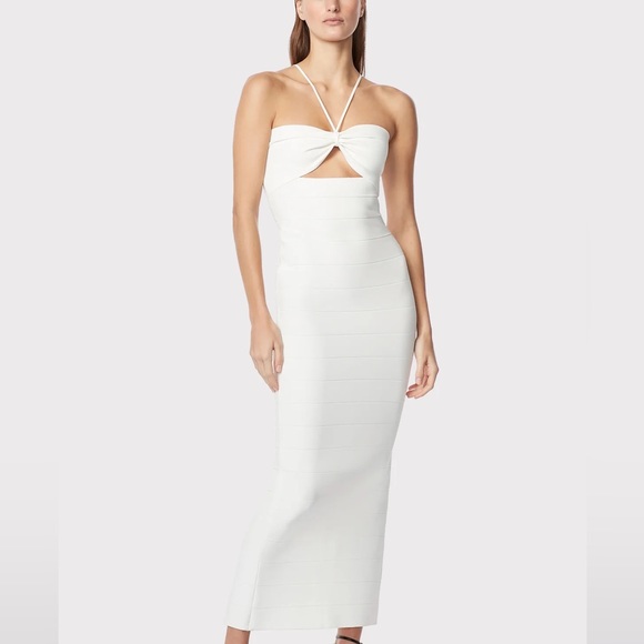 HERVE LEGER ICON GATHERED STRAPPY GOWN - Picture 5 of 9